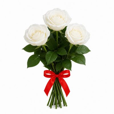 3 роз белая Голландия, букет, доставка