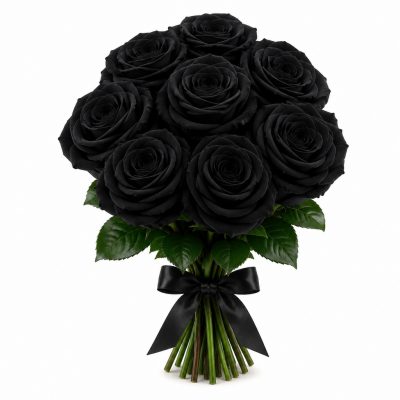 9 чёрных роз Эквадор 60 см (классик), доставка